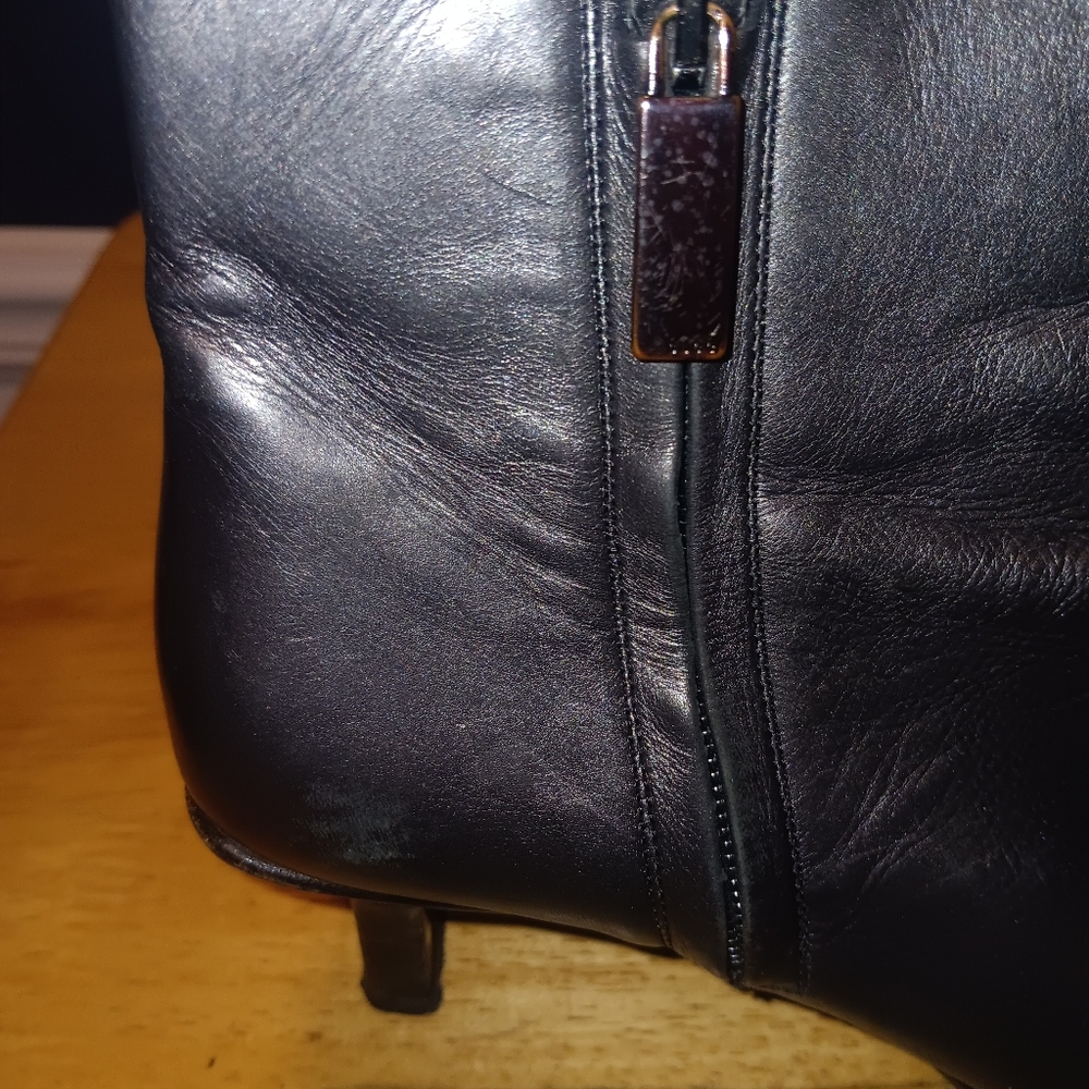 Gucci GG Leather Zip Heeled Ankle Boots Size 35 1/2 - Picture 5 of 7